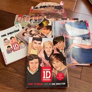 lot of One Direction 1D fan items, book/ notebooks, photo cards, posters etc.